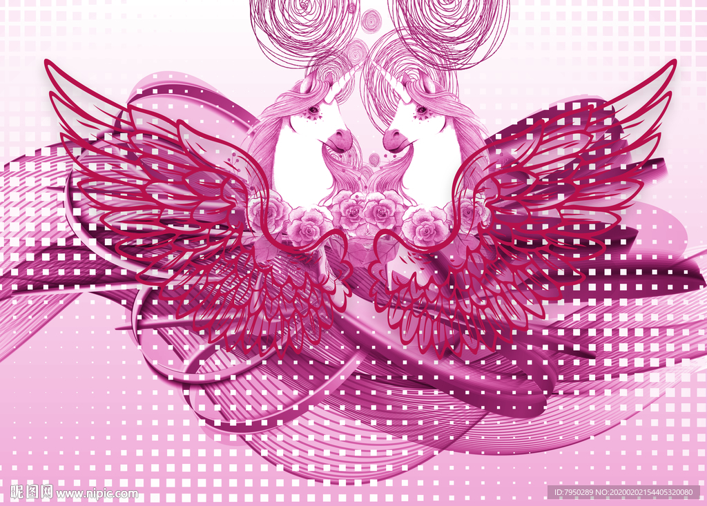 翅膀网红拍照背景墙