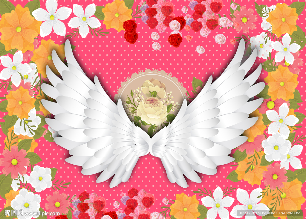 翅膀网红拍照背景墙