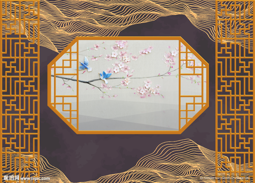 新中式背景墙