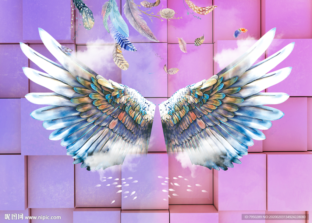 翅膀网红拍照背景墙