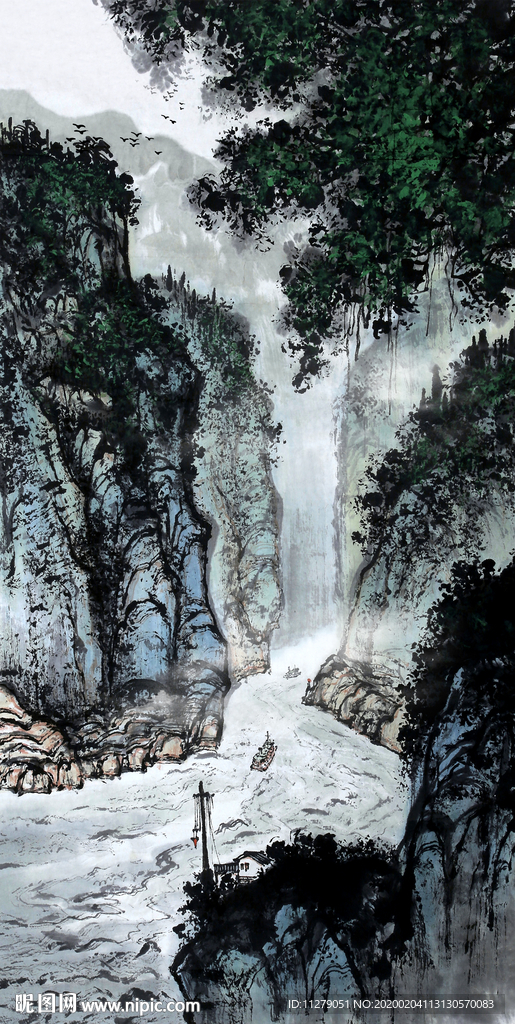 山水水墨画国画