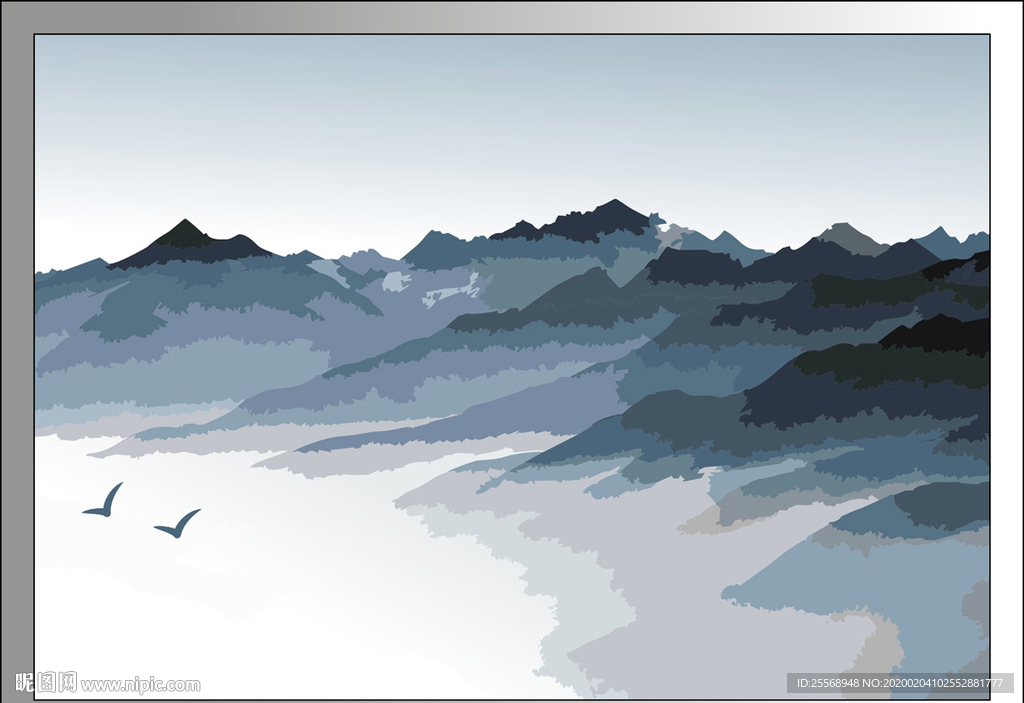 山水云海风景无框画