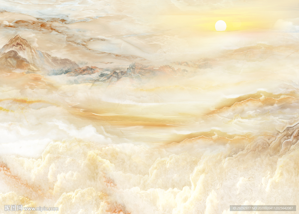 大理石纹山水背景墙