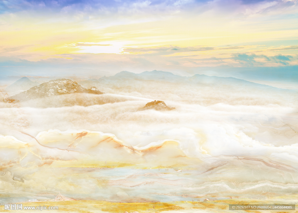 大理石纹山水背景墙