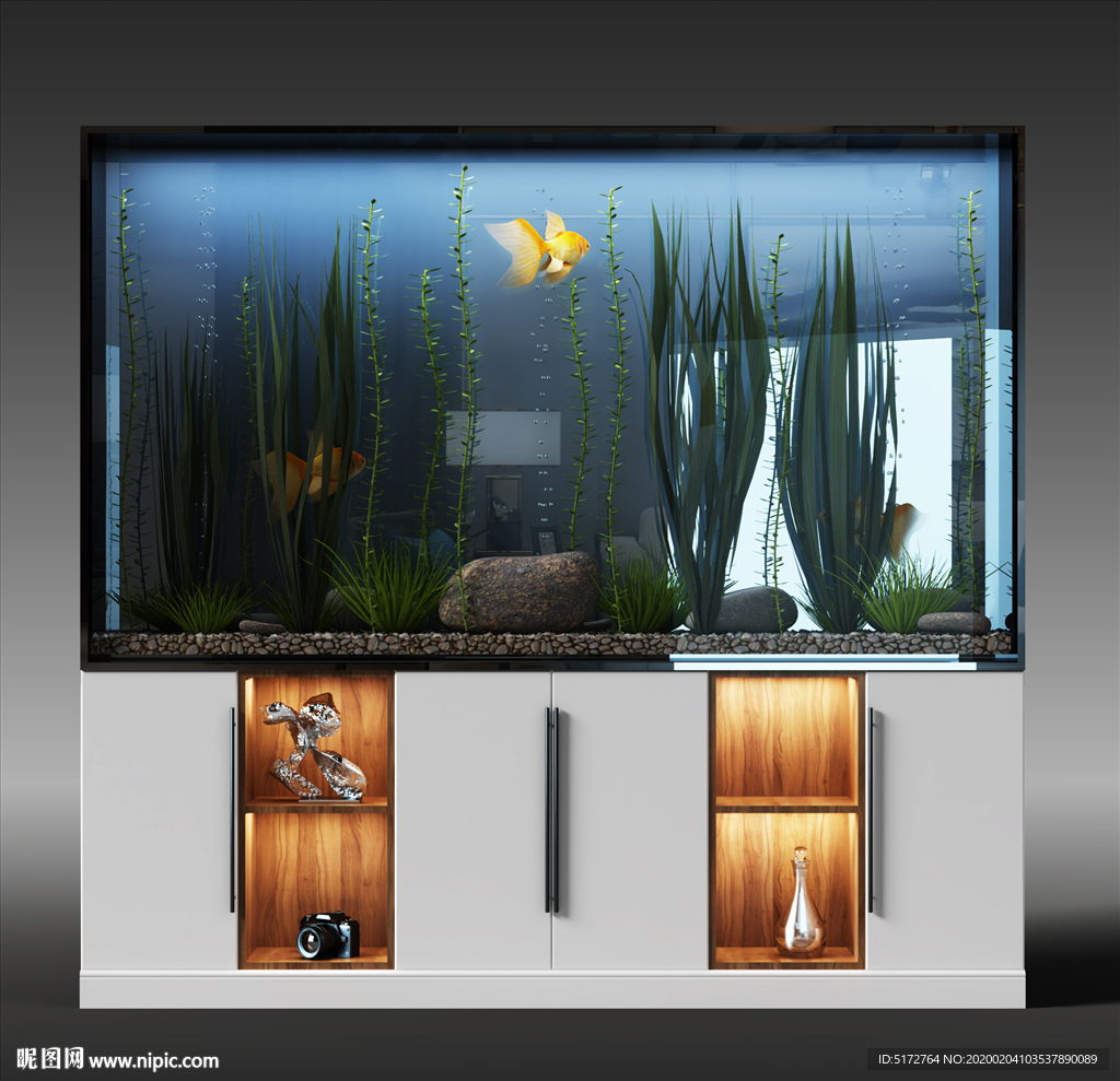 现代鱼缸3d模型
