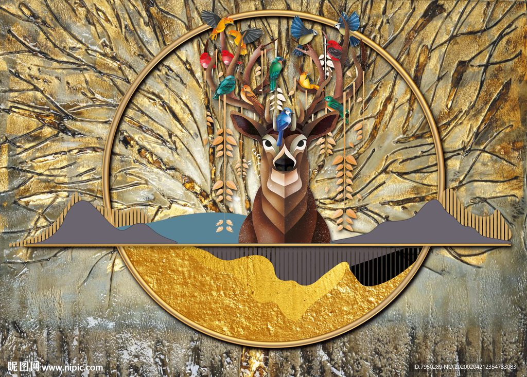 北欧轻奢背景墙