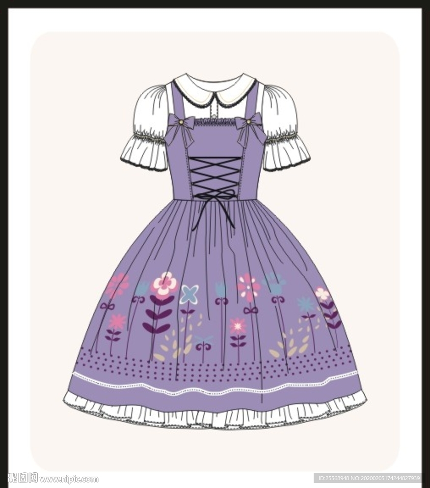 女孩洛丽塔服装设计款式图少女装