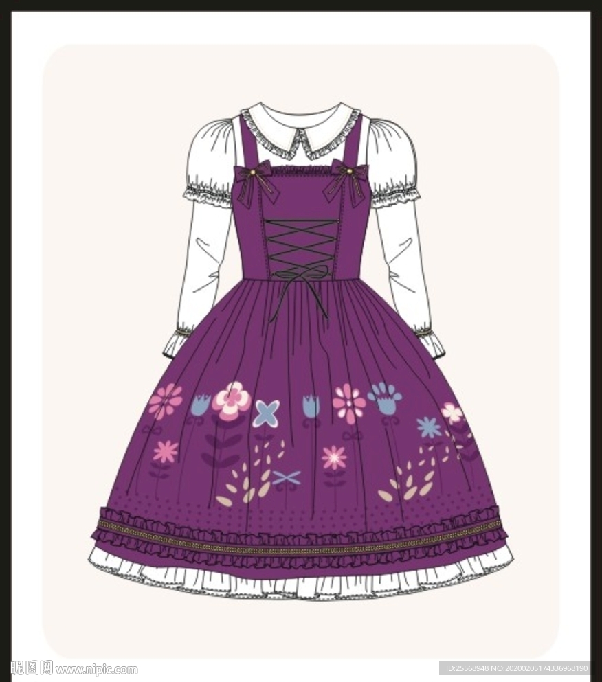 洛丽塔服装设计款式图宫廷风