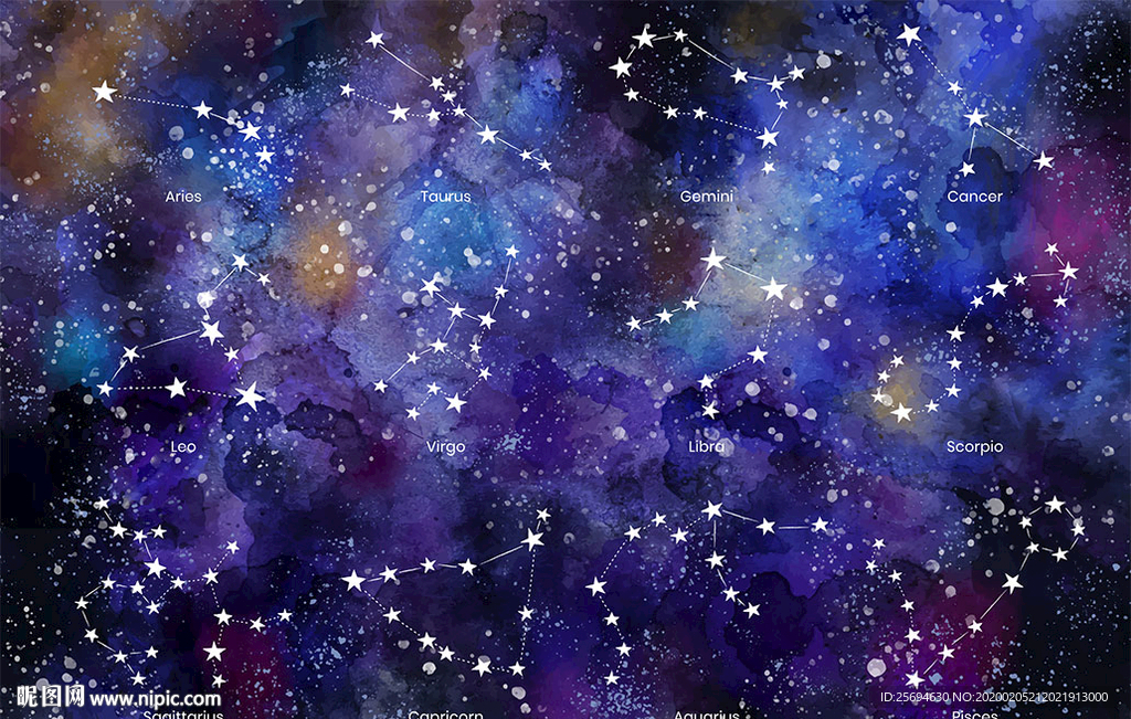 12星座 十二星座 星空图