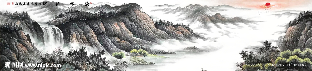 山水画床头画