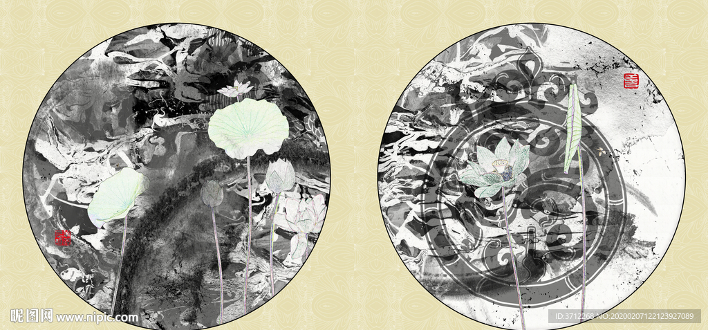荷花装饰画