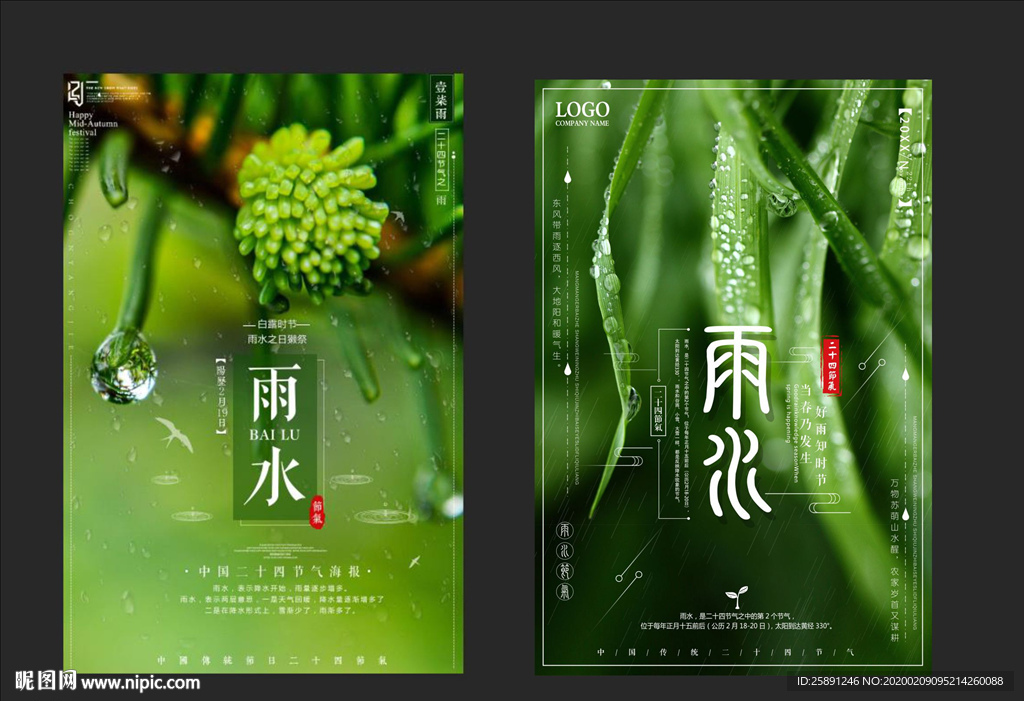 雨水-节气海报