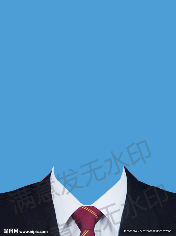 红色领带西装模板