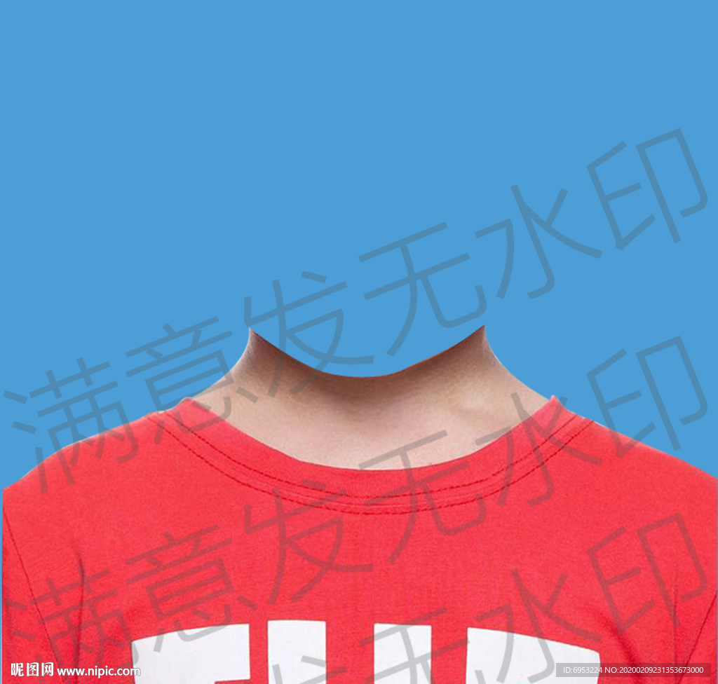 小男孩短袖证件照衣服模板