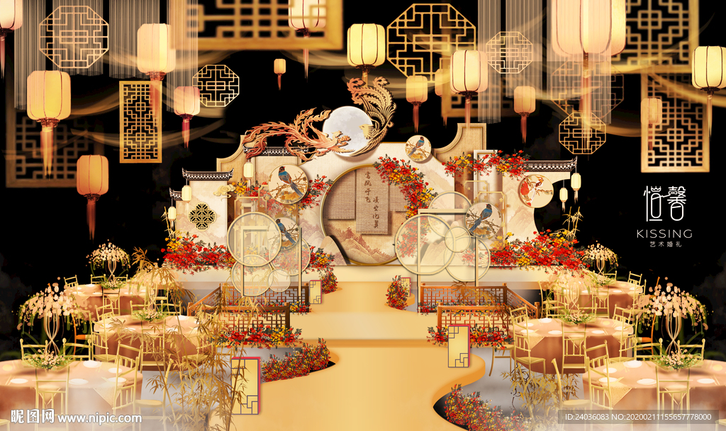 复古唐朝大气婚礼舞台