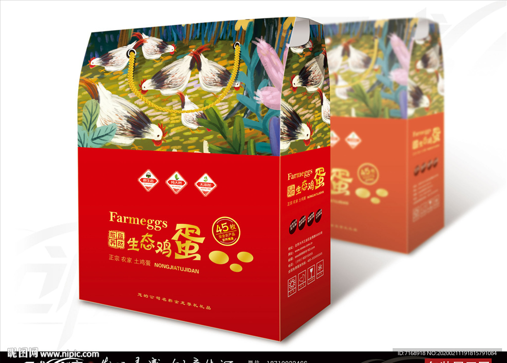 鸡蛋 鸡蛋包装 土鸡蛋 展开图