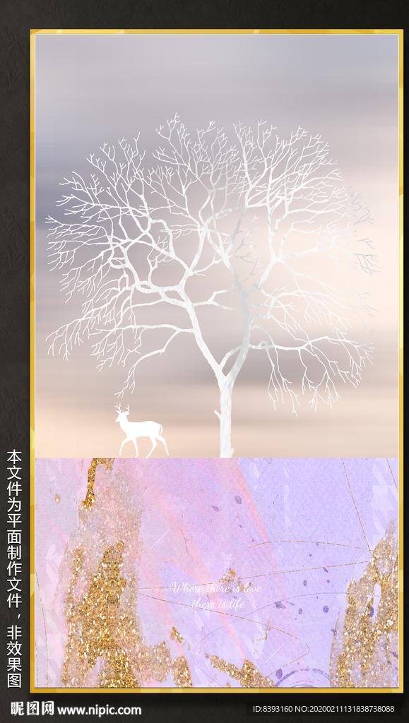 欧式驯鹿挂画