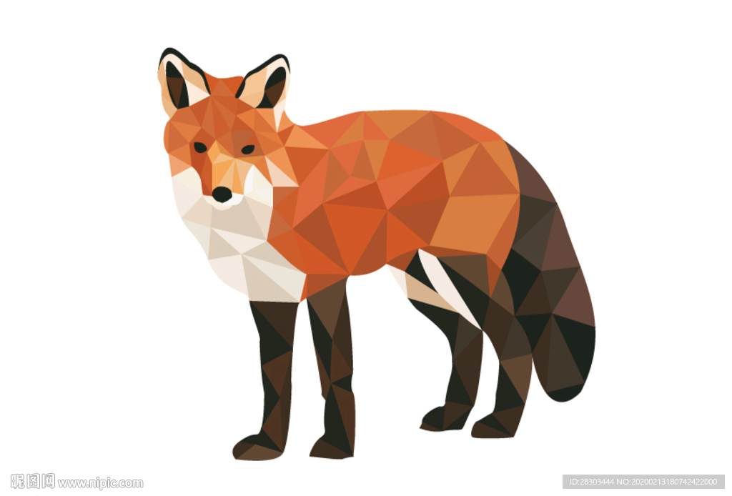 lowpoly狐狸矢量素材海报