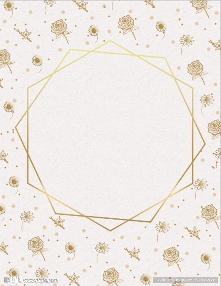 纯原创多边形金色花背景