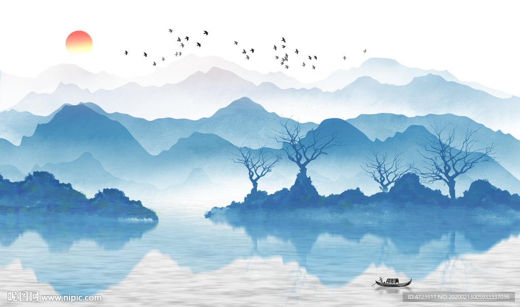 山水背景墙