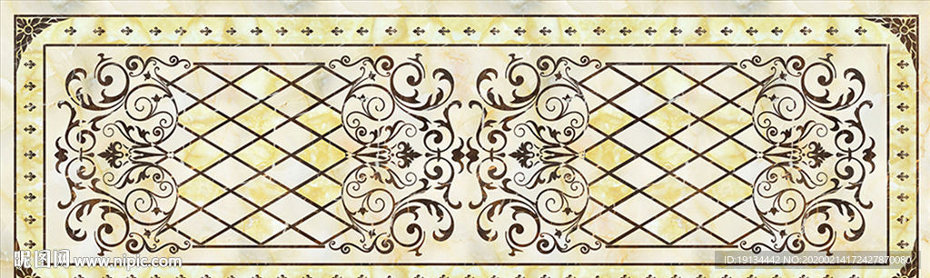 波西米亚花纹欧式大理石玄关地板