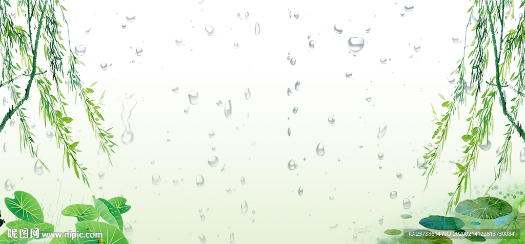 春雨柳絮背景