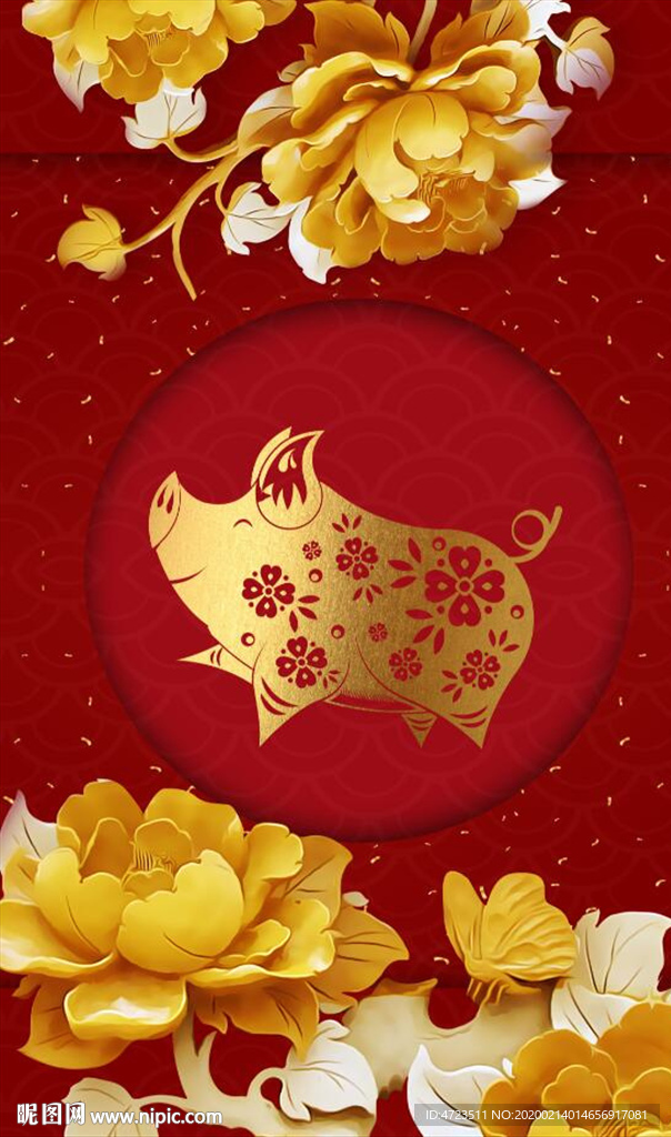 牡丹花红色玄关