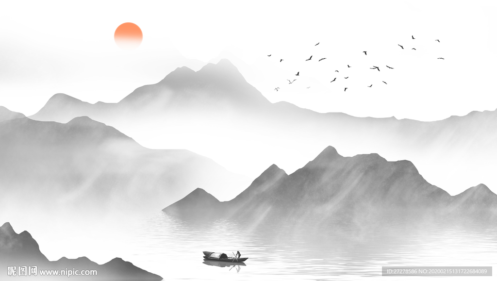 背景素材山水画