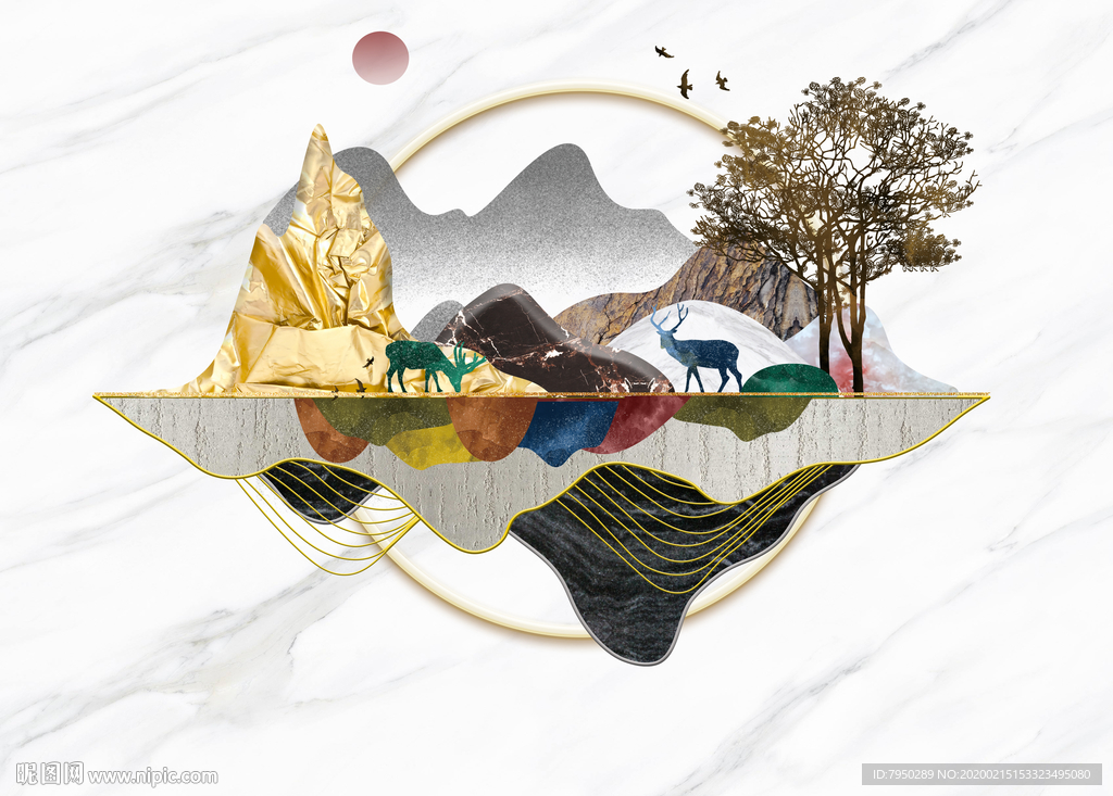 新中式轻奢装饰背景墙