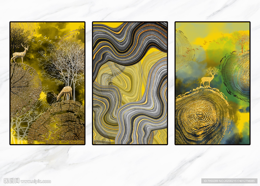 北欧轻奢装饰背景墙装饰画