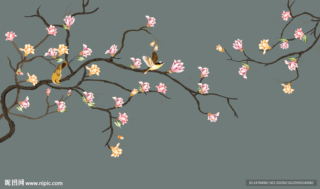 花鸟背景墙