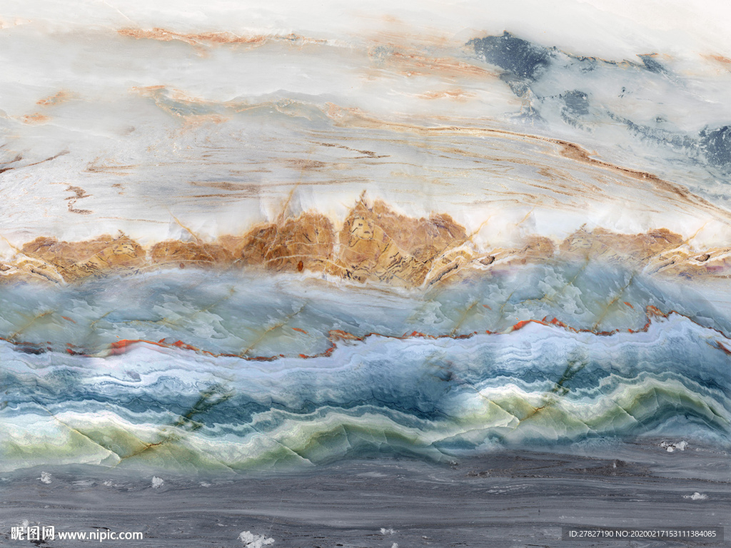 大理石纹 蓝天白云 水墨山水