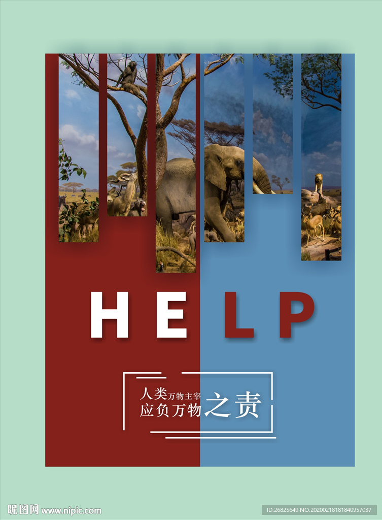 保护动物海报