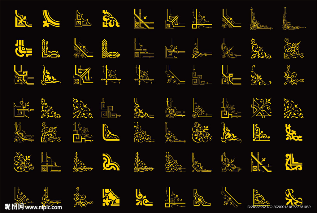 矢量欧式对角花