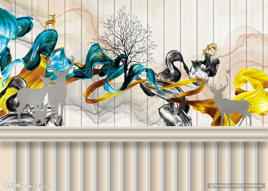 北欧轻奢装饰背景墙