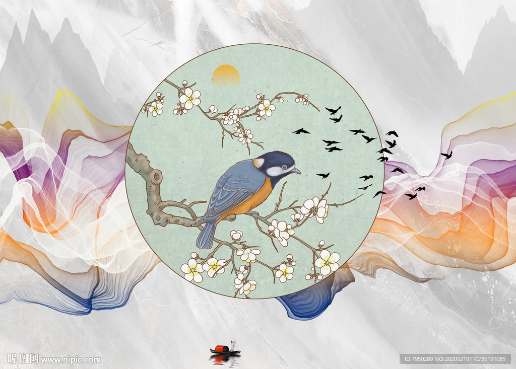 新中式背景墙轻奢背景墙