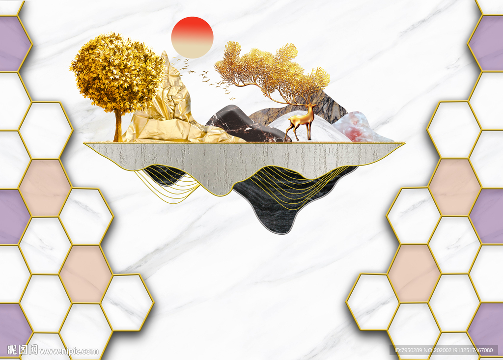 北欧轻奢背景墙