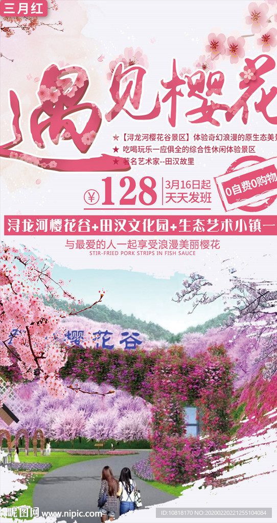 浔龙河樱花旅游海报
