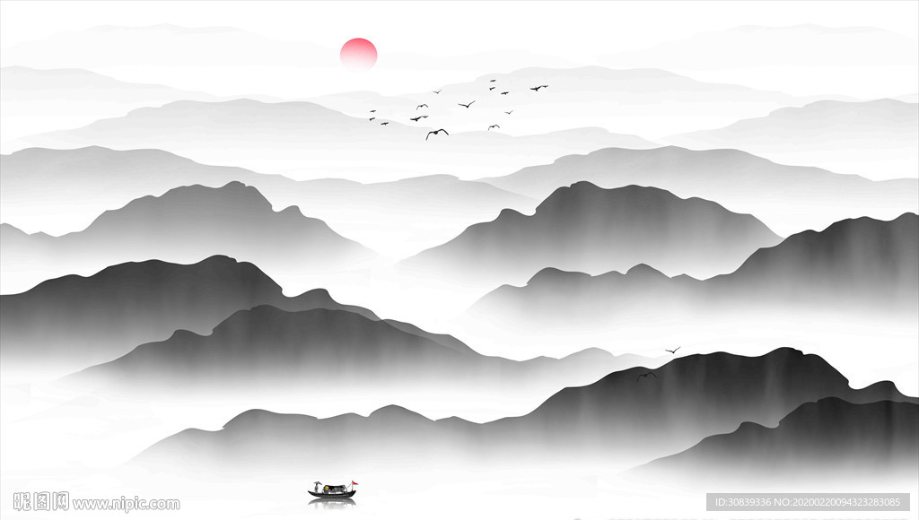 水墨山水画