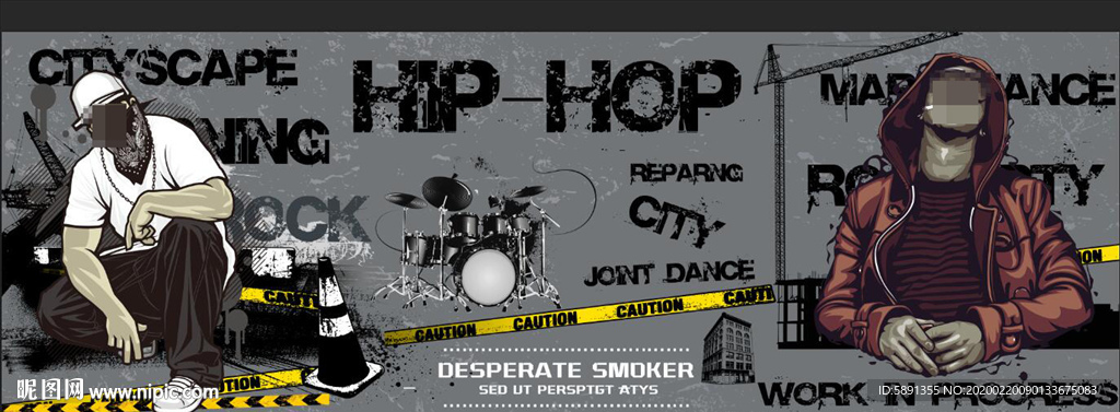 嘻哈摇滚音乐背景墙
