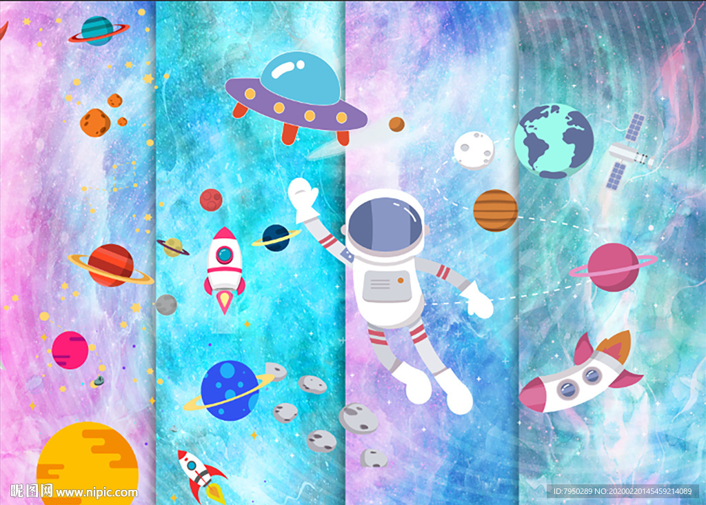 卡通儿童房背景墙