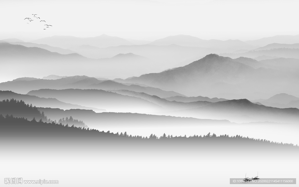 大气山水画新品画 TIF分层