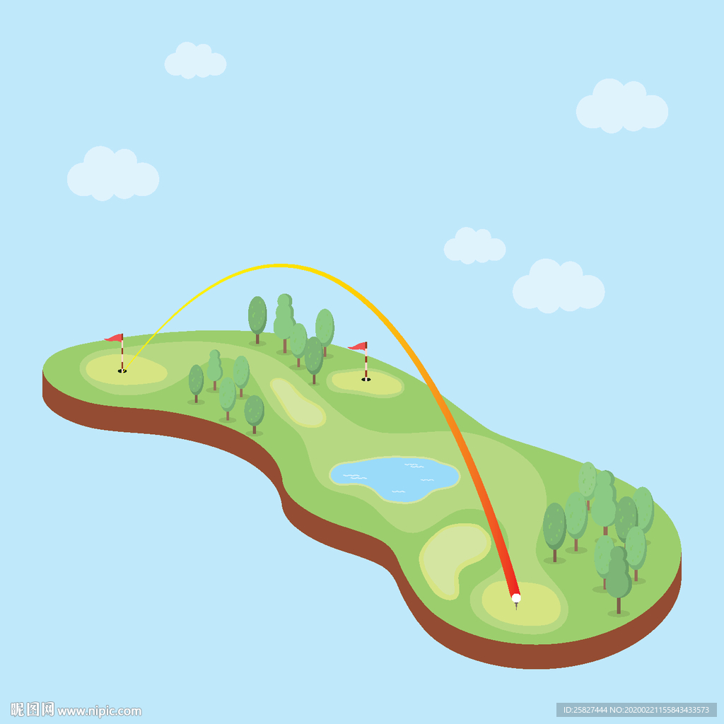 高尔夫地标图