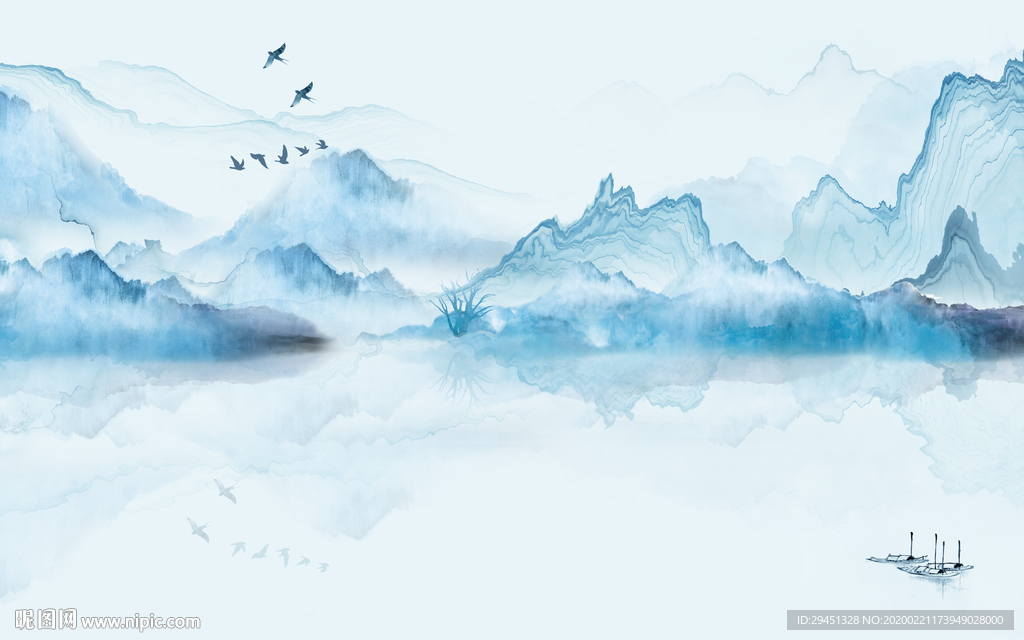 高清意境山水画 tif分层