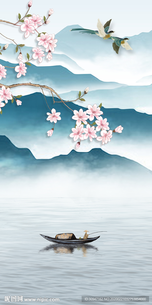 现代中式玄关挂画 TIF分层