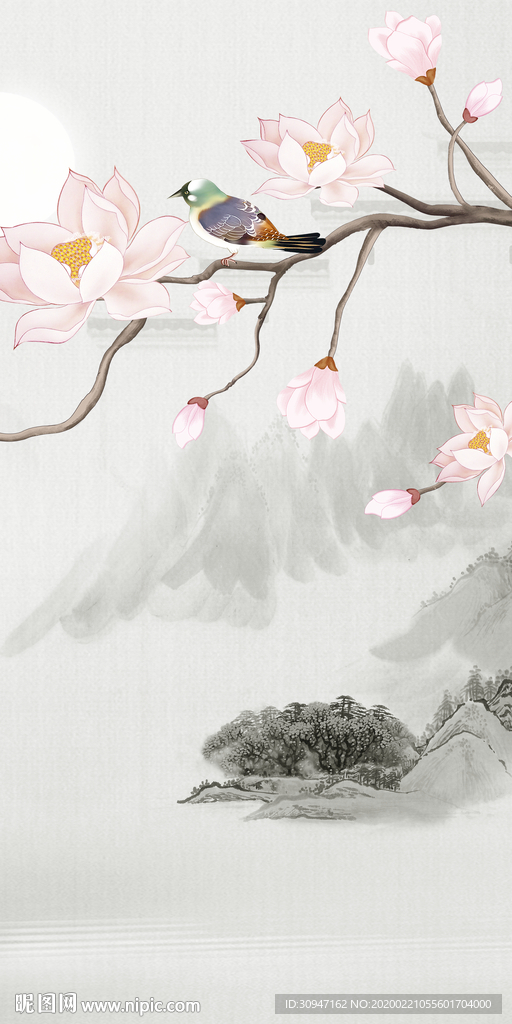 简约玄关山水新画 TIF分层