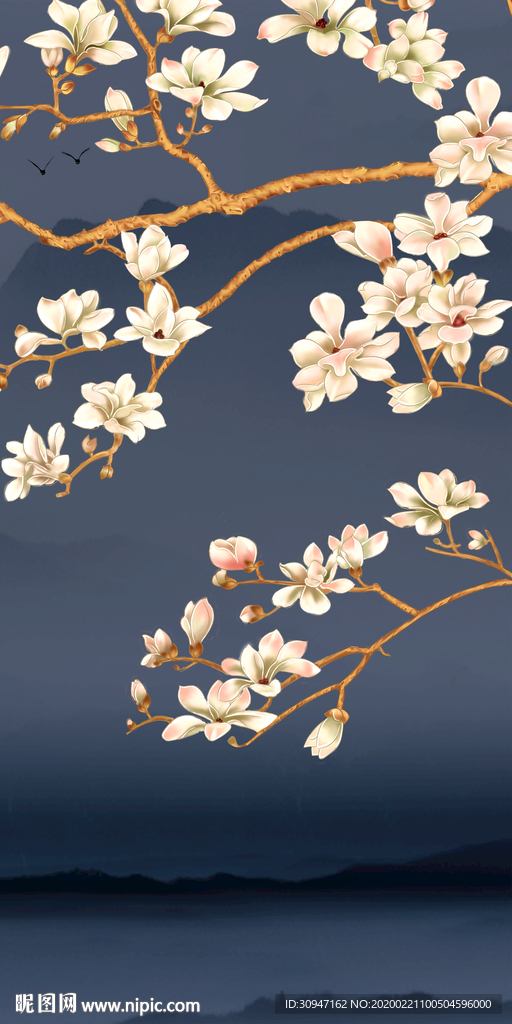 中式玄关新山水画 TIF分层