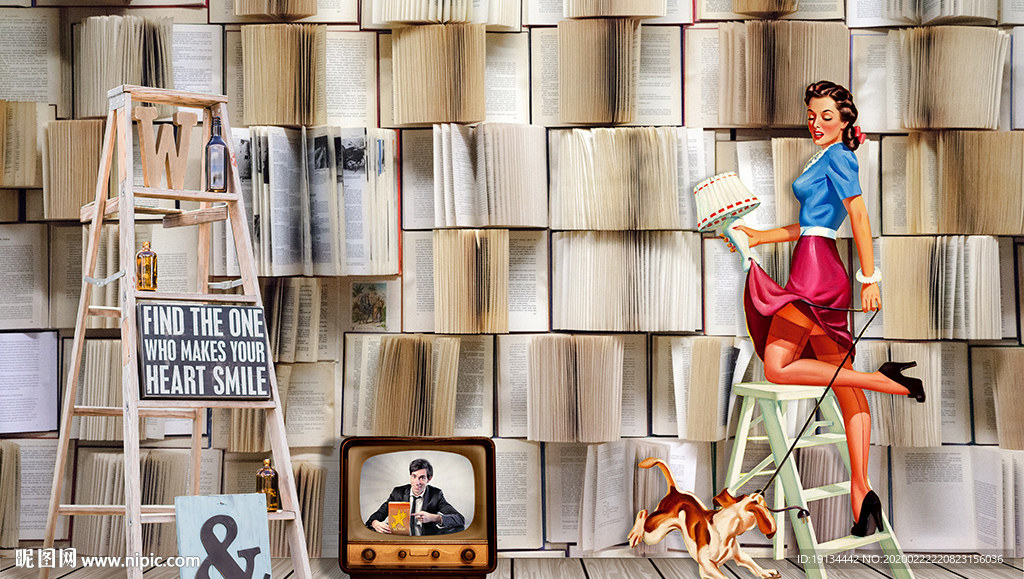 欧美复古工装背景墙