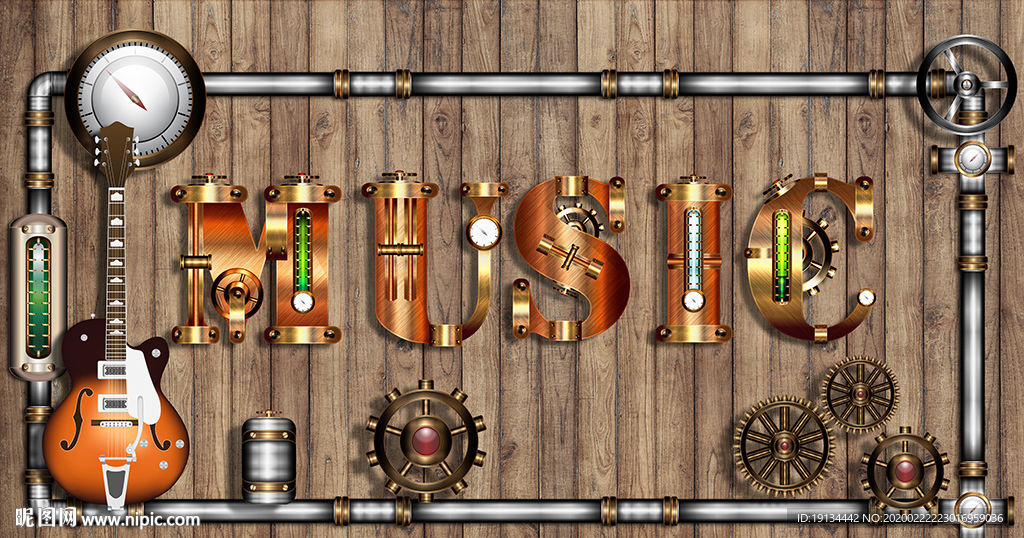 金属音乐复古工装背景