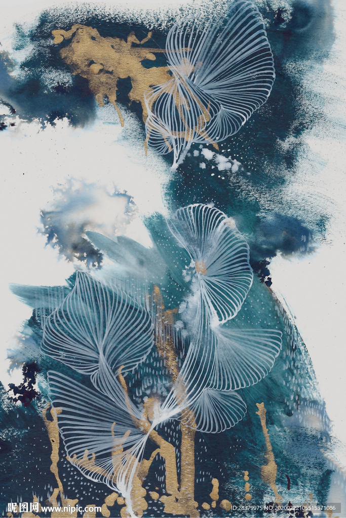 现代意境抽象玄关装饰画